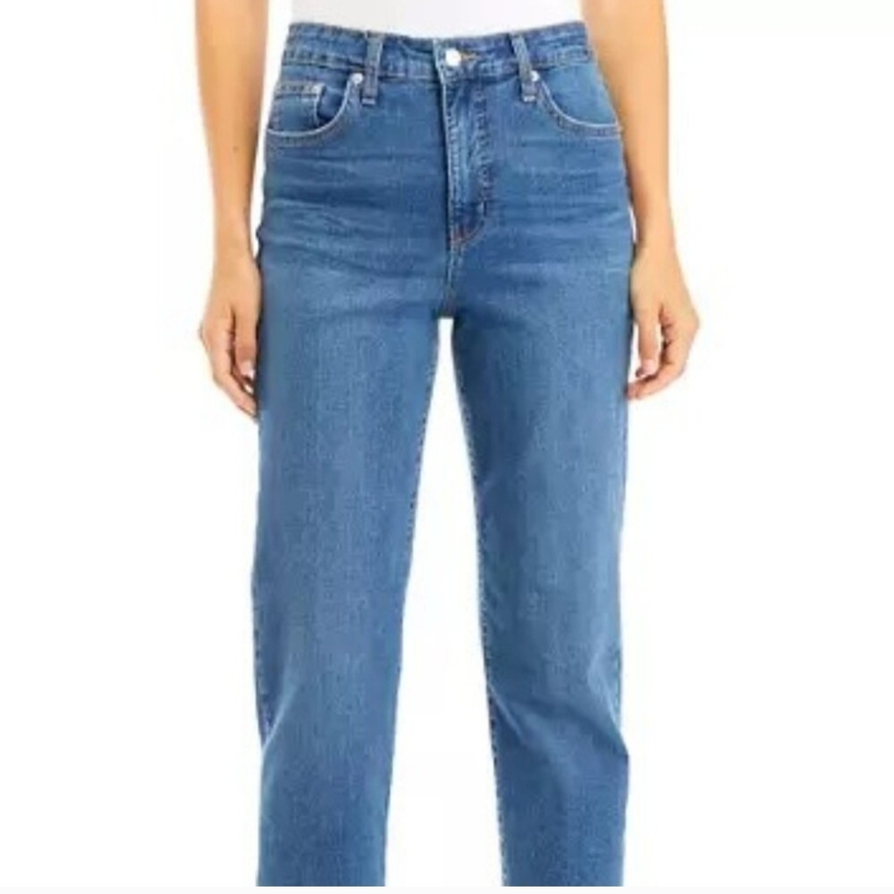 Crown&Ivy Vintage HighRise StraightLeg Stretch Premium Blue Women's Jeans